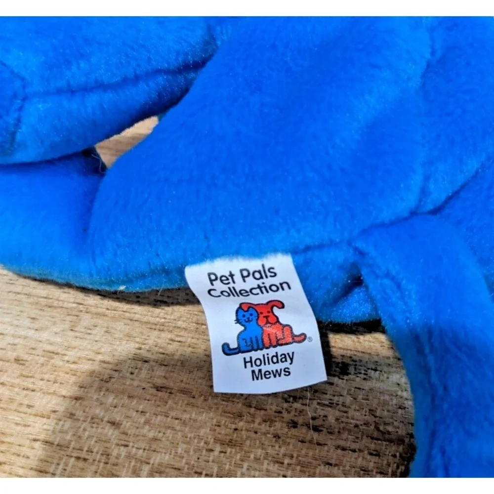 Vintage 1998 Petco Paw Pals Blue Holiday Mews Santa Kitty Cat Beanbag Plush 6